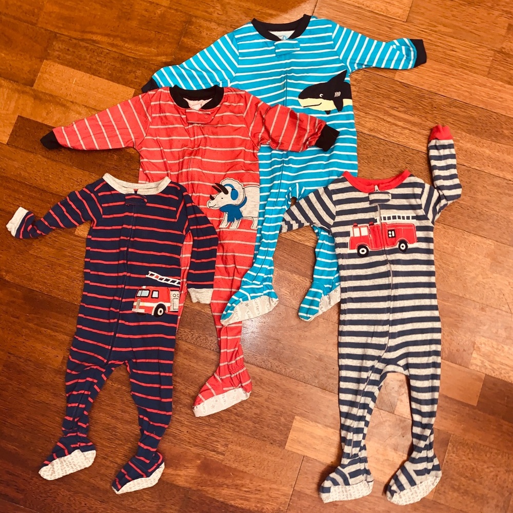 12 month boys footie pajama bundle!